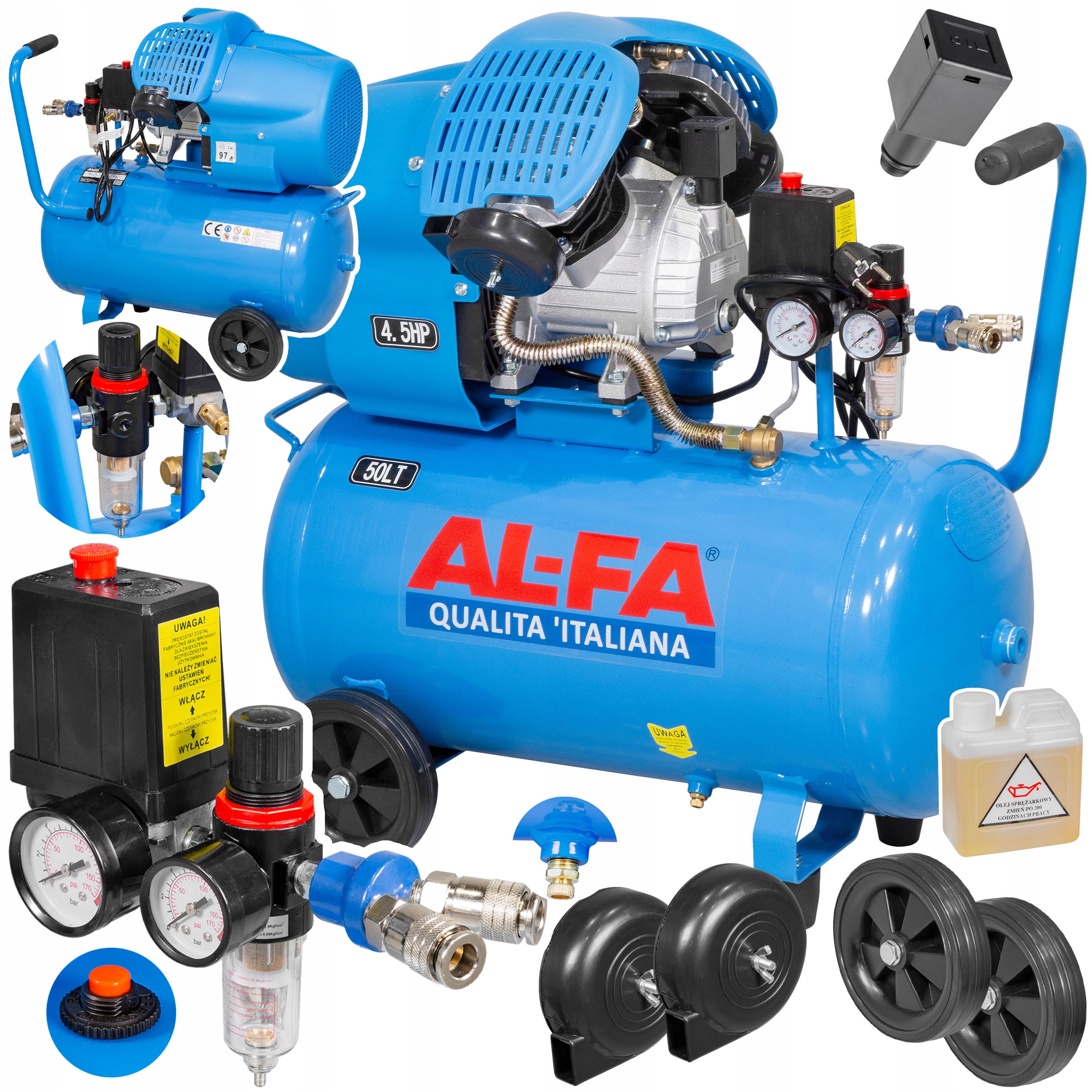 Al-Fa ALC-50 olejový kompresor 50 l 8 bar